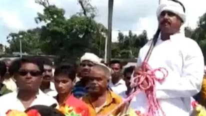 പെട്രോൾ, ഡീസൽ വില താങ്ങാൻ വയ്യ, സ്ഥാനാർത്ഥി നാമനിർദ്ദേശ പത്രിക സമർപ്പിക്കാനെത്തിയത് പോത്തിന്റെ പുറത്ത്