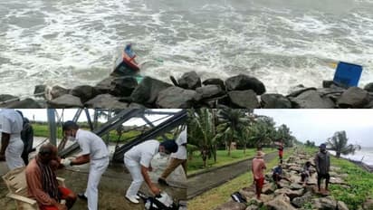 കൊച്ചി നേവൽ ബേസിലെ ഐഎൻഎസ് ദ്രോണാചാര്യയിലേക്ക് വള്ളങ്ങൾ ഇടിച്ചു കയറി