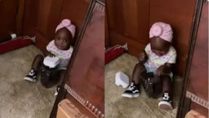 ഒളിച്ചിരുന്ന് മിഠായി കഴിക്കുന്ന മകള്; കണ്ടുപിടിച്ചപ്പോള് പൊട്ടിച്ചിരി; വൈറലായി വീഡിയോ