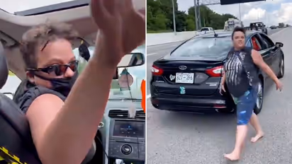 Raging driver kicks out passenger out of car, throws out his luggage on highway; watch video
