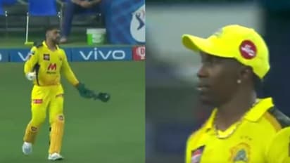 ബ്രാവോയോട് പൊട്ടിത്തെറിച്ച് ധോണി; ഒടുവില് തോളില് കയ്യിട്ട് കൂളായി മടക്കം- വീഡിയോ