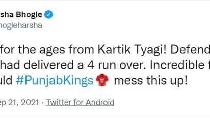 ഐപിഎല്‍ ചരിത്രത്തിലെ ഏറ്റവും മികച്ച അവസാന ഓവര്‍, ത്യാഗിയെ അഭിനന്ദനങ്ങള്‍കൊണ്ട് മൂടി ഇതിഹാസങ്ങള്‍