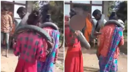 ഒളിച്ചോടിയ പ്രണയിതാക്കളുടെ കഴുത്തില്‍ ടയര്‍ തൂക്കി നൃത്തം ചെയ്യിച്ച് ആൾക്കൂട്ട പീഡനം