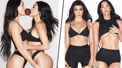 Kourtney Kardashian and Megan Fox go topless for Kim Kardashian's SKIMS (9 hot pictures)