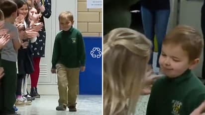 Little boy gets grand welcome from school after beating cancer; viral video leaves netizens emotional