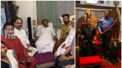 ഫോട്ടോയില് കെ സുധാകരന്, സിംഹാസനത്തില് ബെഹ്റ,വാളേന്തി എഡിജിപി,പുരാവസ്തു തട്ടിപ്പ് പ്രതിക്ക് ഉന്നത ബന്ധങ്ങള്