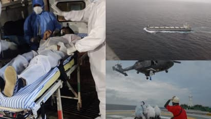 പുറം കടലില് ചരക്കുകപ്പലില് കുടുങ്ങി രോഗി; രക്ഷകരായി നാവിക സേനയും കോസ്റ്റ് ഗാര്ഡും