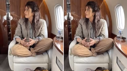 Priyanka Chopra goes 'desi', sits cross-legged in private jet, pic goes viral