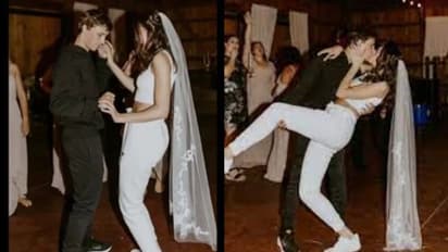 വിവാഹച്ചടങ്ങില്‍ ട്രാക്ക് സ്യൂട്ട് ധരിച്ച് വധൂവരന്മാർ; വൈറലായി വിവാഹ വീഡിയോ