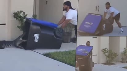 Man traps crocodile in trash can; bizarre video goes viral