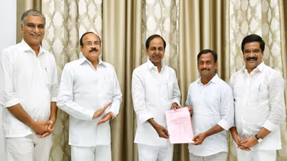 Huzurbad Bypoll: గెల్లుకు టీఆర్ఎస్ బీఫామ్, రూ.28లక్షల చెక్... అందజేసిన కేసీఆర్ (వీడియో)