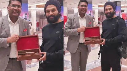 അല്ലുവിന് സ്നേഹ സമ്മാനം; 160 വര്ഷം പഴക്കമുള്ള തോക്ക് നല്കി പ്രവാസി മലയാളി