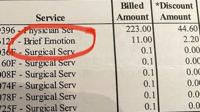 ശസ്ത്രക്രിയക്കിടെ കരഞ്ഞതിന് പണം ഈടാക്കി; ബില്ലിന്റെ ചിത്രം പങ്കുവച്ച് യുവതി; വൈറലായി പോസ്റ്റ്