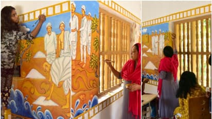 കേളപ്പജിയുടെ സ്മാരക മന്ദിരത്തിൽ വരമുഖിയുടെ സ്വാതന്ത്ര്യ സമര ക്യാൻവാസ്