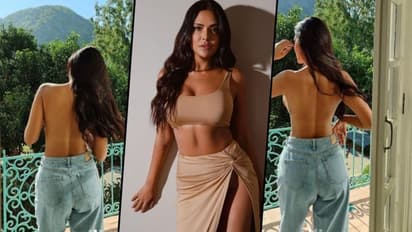 Hotness alert! Esha Gupta goes 'TOPLESS' wearing just baggy jeans; take a look