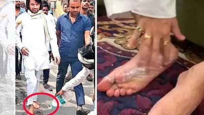 गजब कर दिए लालू के लाल: ढ़ाई KM नंगे पैर भी नहीं चल सके तेजप्रताप, समर्थक सड़क पर उड़ेलते रहे मिनरल वाटर