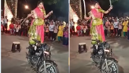 बुलेट रानी: गरबे में लड़की ने किया ऐसा करतब कि देखते रह गए लोग, बुलेट पर चलाती है फर्राटेदार तलवार
