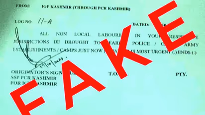 Fact-check: Order to move non-locals in Kashmir to police and army camps is fake