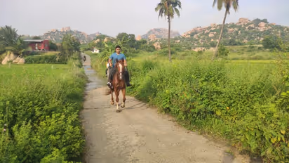 ಗಂಗಾವತಿ: ಕೊಪ್ಪಳ ಡಿಸಿ ಕುದುರೆ ಸವಾರಿ..!