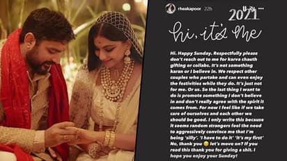 Sonam Kapoor's sister Rhea Kapoor refuses to celebrate Karwa Chauth; read her post