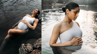 നിറവയറുമായി വെള്ളത്തിനടിയില്‍ ഫോട്ടോഷൂട്ട്; ചിത്രങ്ങള്‍ പങ്കുവച്ച് സ്ലംഡോഗ് മില്യണയര്‍ നടി