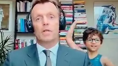 Viral video: Kid hilariously crashes dad's live interview, leaves host in splits