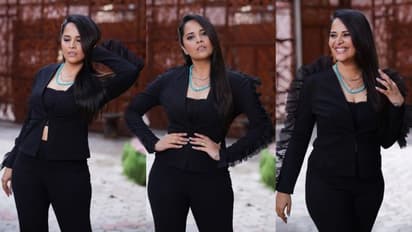 అనసూయ క్రేజ్‌ ముందు తేలిపోయిన తమన్నా.. బ్లాక్‌ సూట్‌లో మైండ్‌ బ్లాక్‌ చేస్తున్న హాట్‌ యాంకర్‌