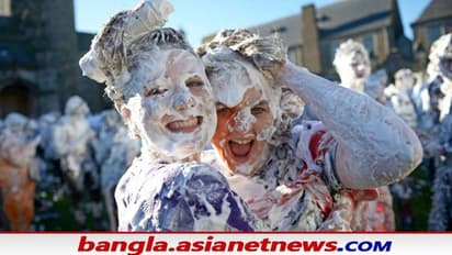 দাড়ি কাটার ফোম মাখিয়ে বরণ করা হয় নবীনদের, এ এক অদ্ভুত উৎসব