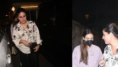 PHOTOS: Kareena Kapoor looks puffy as she reaches Malaika Arora's birthday party with sister Karisma