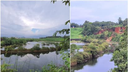 വിമാനത്താവളത്തിനു പിന്നിലെ തടാകം കാണാൻ സന്ദർശക തിരക്ക്, സമീപം മണ്ണിടിച്ചിലും നാട്ടുകാർ ഭീതിയിൽ