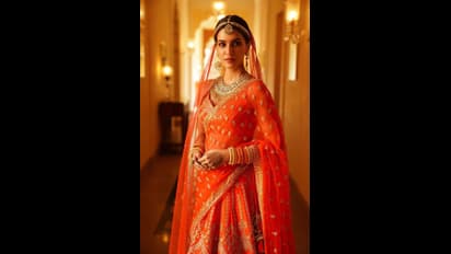 PHOTOS: Kriti Sanon shines bright as a bride donning an orange lehenga