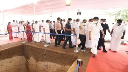 கீழடியில் 7ம் கட்ட அகழாய்வுப் பணிகள்… முதல்வர் மு.க.ஸ்டாலின் திடீர் ஆய்வு!!