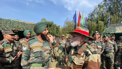 PM Modi, jawans celebrate Diwali at J&K's Naushera, ‘I join family to spend Diwali every year’