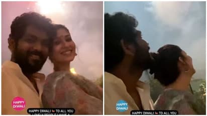 வான வேடிக்கை நடுவே... காதலன் நெஞ்சில் சாய்ந்தபடி தீபாவளி வாழ்த்து கூறிய நயன்தாரா! வைரலாகும் வீடியோ..