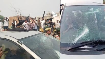 அடித்து நொறுக்கப்பட்ட பாஜக எம்.பி.,யின் கார்... கோயிலில் சிறைபிடிக்கப்பட்ட தலைவர்கள்..!