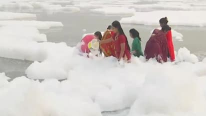 BJP MP Manoj Tiwari takes boat ride in toxic foam-covered Yamuna, slams Delhi government