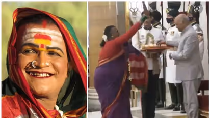 പത്മശ്രീ പുരസ്കാരം സ്വീകരിച്ച് ട്രാൻസ്ജെൻഡർ നാടോടി നർത്തകി മഞ്ജമ്മ ജോഗതി; വൈറലായി വീഡിയോ