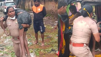 உயிர் போயிடக்கூடாது காப்பாத்துங்க.. தோளில் தூக்கிச் சென்று இளைஞரை காப்பாற்றிய பெண் காவல் ஆய்வாளர்..Viral Video