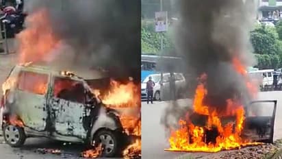 Car accident| കോഴിക്കോട് ഓടിക്കൊണ്ടിരുന്ന കാര്‍ കത്തി നശിച്ചു, ഒഴിവായത് വന്‍ ദുരന്തം