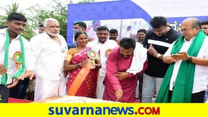 Hirekerur| ರೈತರ ಜೊತೆ ಕೃಷಿ ಸಚಿವ ಬಿ.ಸಿ.ಪಾಟೀಲ್‌ ಹುಟ್ಟುಹಬ್ಬ