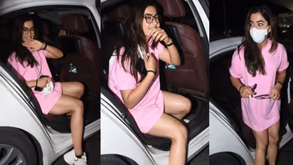 Rashmika Mandanna in short T-shirt dress spotted in Mumbai; check out her latest pictures