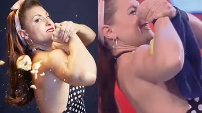 ബൈസെപ് കൊണ്ട് ആപ്പിൾ ഉടച്ച് റെക്കോര്‍ഡ് നേടി യുവതി; വീഡിയോ