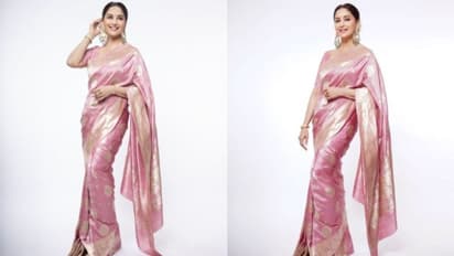 Madhuri Dixit | പിങ്ക് സാരിയില്‍  മനോഹരിയായി മാധുരി ദീക്ഷിത്; ചിത്രങ്ങള്‍ വൈറല്‍