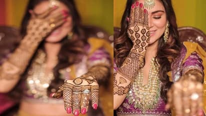 कुंडली भाग्य फेम Shraddha Arya ने पर्पल येलो लहंगे में बिखेरा हुस्न का जलवा, सामने आई मेहंदी की तस्वीरें