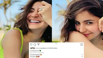 Virat Kohli in love with Anushka Sharma's neon green monokini pictures; take a look