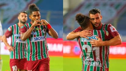 ISL 2021- হুগো বুমৌসের জোড়া গোল, রয় কৃষ্ণার একটি, প্রথমার্ধে ৩-১ গোলে এগিয়ে এটিকে মোহনবাগান
