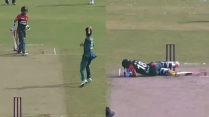 அடக்க முடியாத ஆத்திரம்; ஷாஹீன் அஃப்ரிடி பந்தை விட்டு எறிந்ததில் வலி தாங்க முடியாமல் துடித்த பேட்ஸ்மேன்! வீடியோ