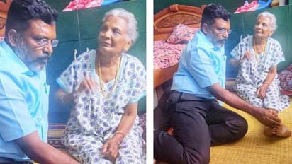 தாயின் காலை பிடித்து தனியாளாய் அமர்ந்திருக்கும் திருமாவளவன்.. நெகிழ வைக்கும் ஒற்றை போட்டோ.