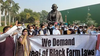 Congress mocked for protesting for repealing farm laws when it has already been announced