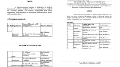 Medical College : അംഗീകാരം ഉറപ്പിക്കാൻ സ്ഥലമാറ്റ നാടകം; പ്രതിഷേധവുമായി സർക്കാർ മെഡിക്കൽ കോളജ് ഡോക്ടർമാർ